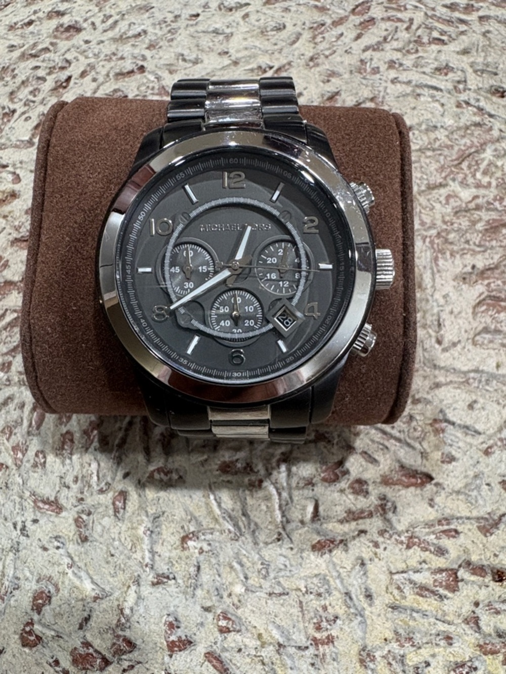Michael Kors Black and Silver Chronograph Watch